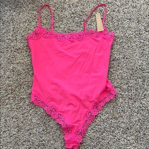 Pink Lace SKIMS body suite